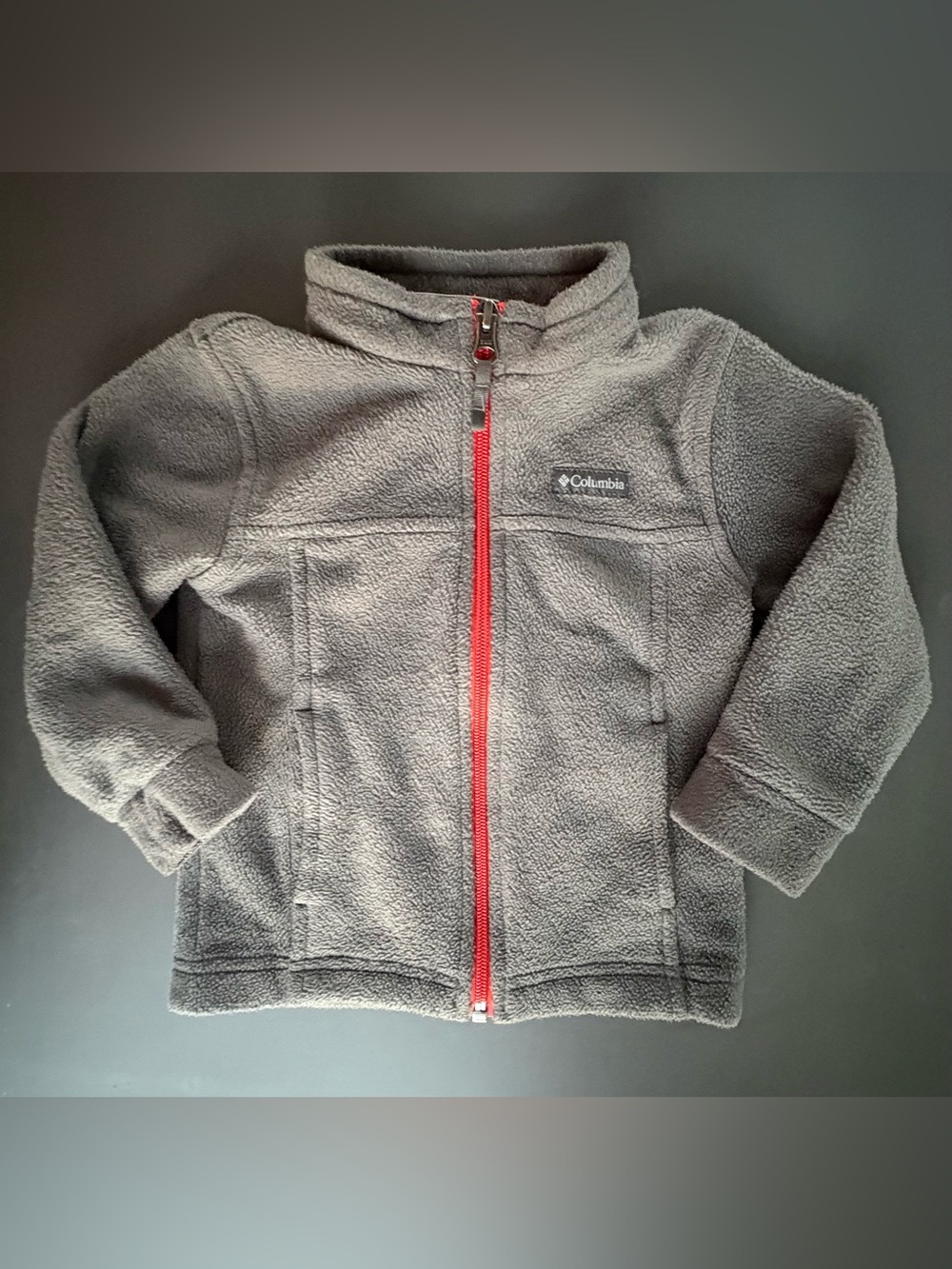 Columbia Kids Gray Fleece Jacket with Red Zipper